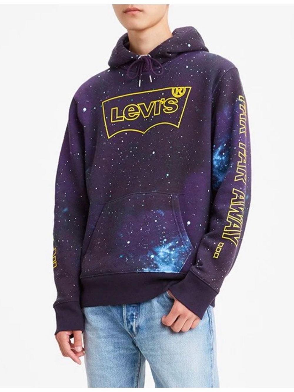 Levi's x Star Wars Purple Galaxy Print Hoodie with Yellow Logo